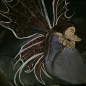 Custom Hand Panted Canvas Fairy Messanger Bag
