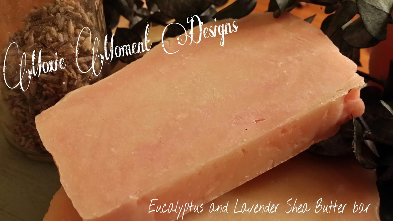 Eucalyptus And Lavender Shea Butter Bath Bar Made With Natural And Organic Ingredients Vegan Soap Bar